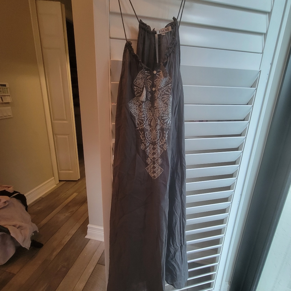 PALME one size, grey  long summer dress
